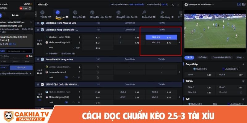Cách đọc chuẩn kèo 2.5-3 tài xỉu