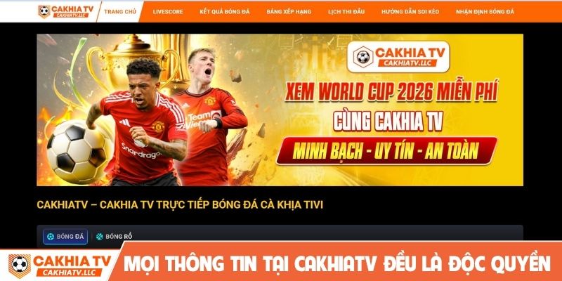 Mọi thông tin tại CakhiaTV đều là độc quyền