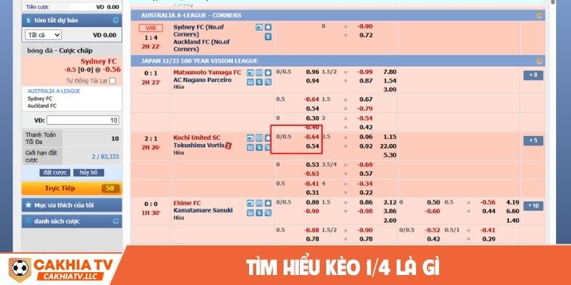 Tìm hiểu kèo 1/4 là gì