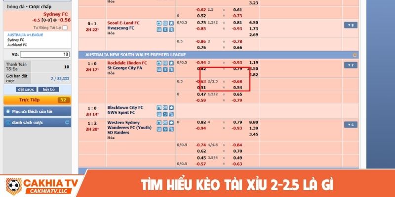 Tìm hiểu kèo tài xỉu 2-2.5 là gì